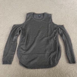 Silver Sparkle Cold Shoulder Sweater. Size Small.